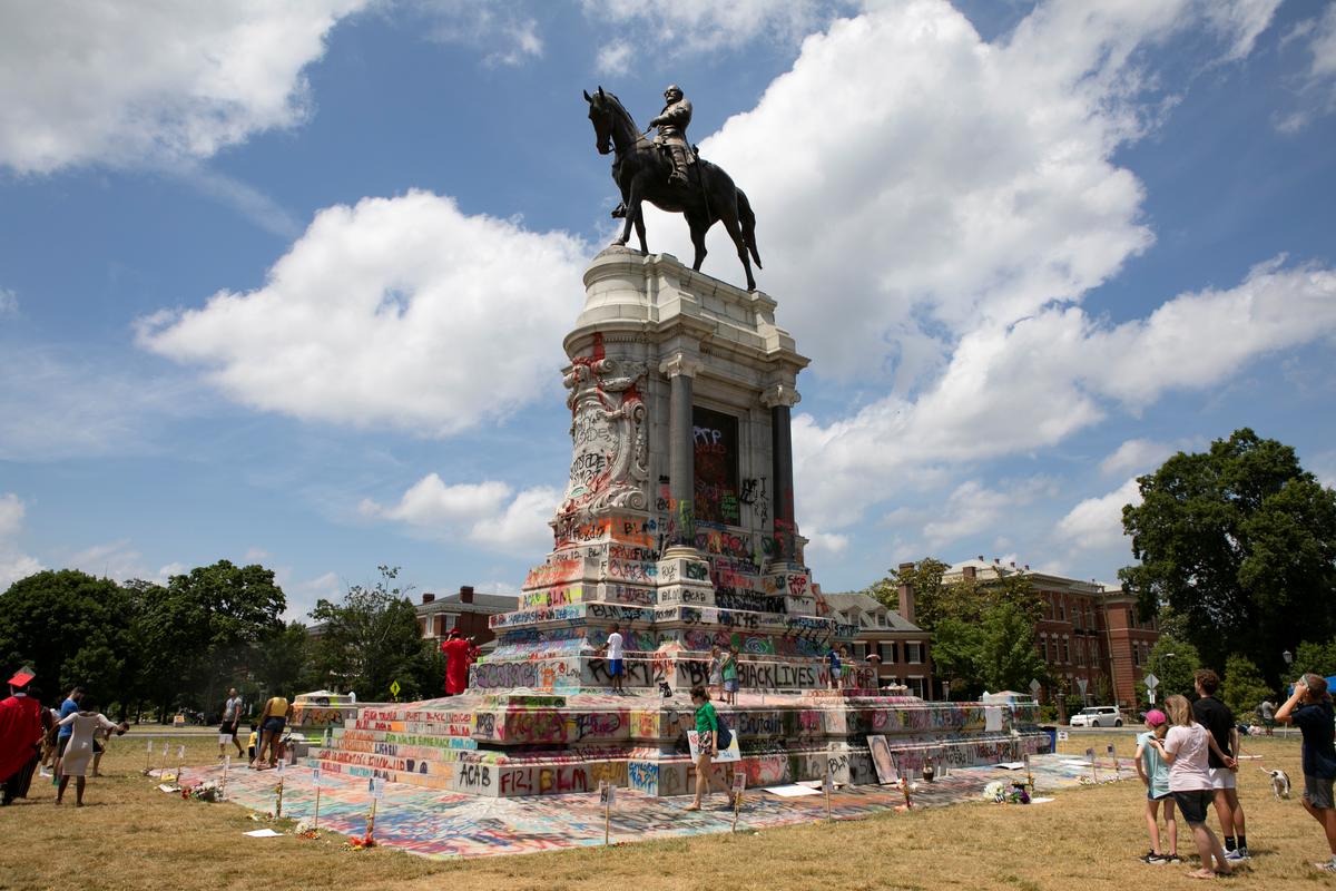 Knocked off their perch: protesters target empire builders, Confederate symbols