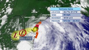 Hurricane Hanna Makes Landfall in Texas