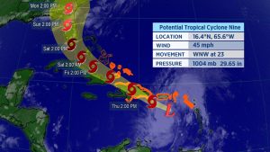 Much of Florida in Cone of Potential Tropical Cyclone