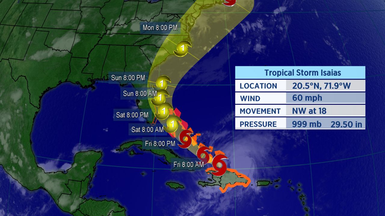 Tropical Storm Isaias Moves Toward the Bahamas