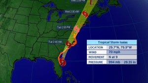 Hurricane Warning Issued for Parts of the Carolinas