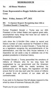 2 Ohio Republicans Propose Making June 14 “President Donald J. Trump Day”