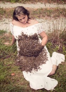 ‘Bee Whisperer’ Emily Mueller chooses comical Cheech & Chong theme for annual honey-bee photo shoot