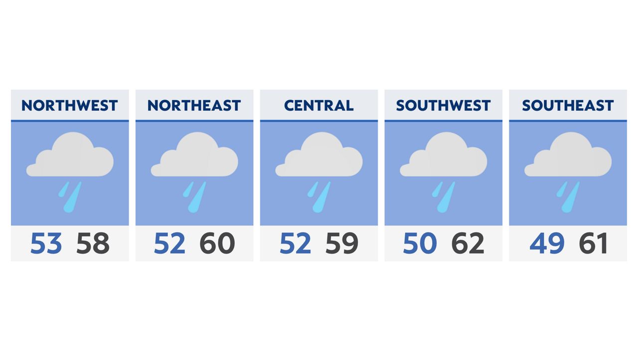 Gray, misty and chilly Thursday