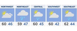 Read more about the article Storms move out this morning, Cooler air moves in