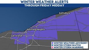 Lake-effect snow for parts of NE Ohio, while others wake up to cold