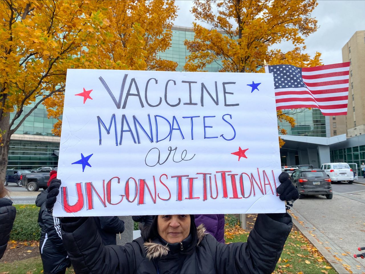 Dozens protest outside Cleveland Clinic against vaccine mandate for healthcare workers