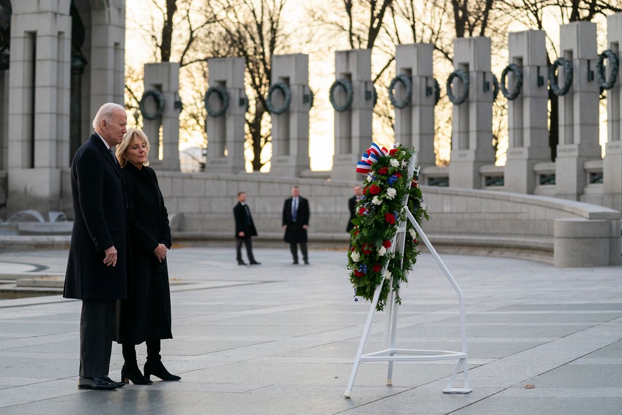 Bidens visit World War II memorial to mark Pearl Harbor anniversary