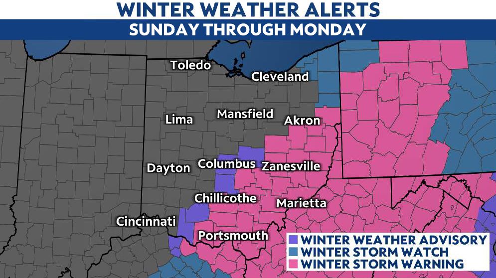 Winter storm takes aim at Ohio Valley Sunday