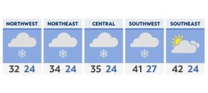 Some snow showers through morning commute