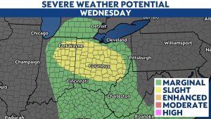 Severe storms could threaten Ohio Wednesday