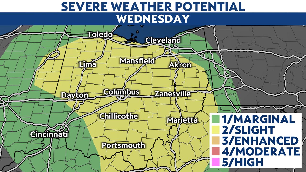 Severe storms possible this afternoon and evening