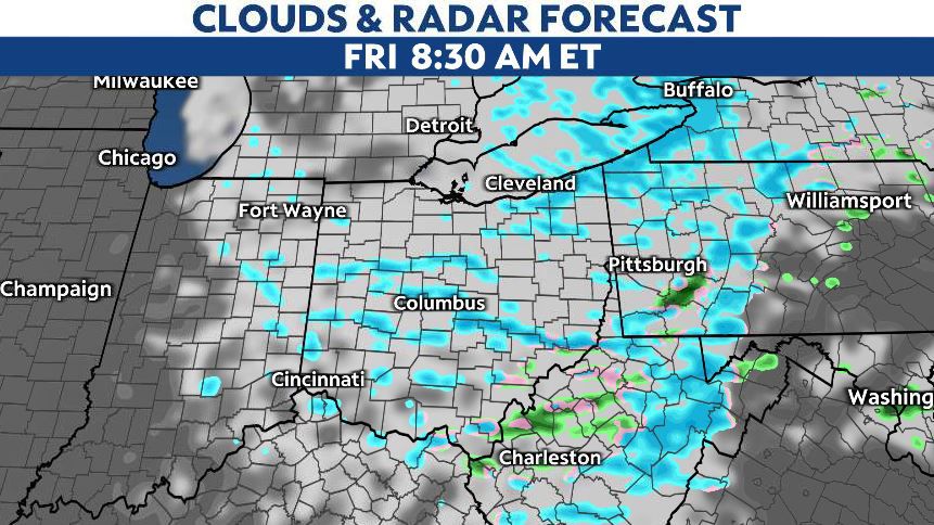 Friday begins with snowflakes, but the weekend is milder