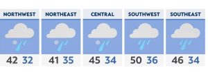 Messy Monday with rain and snow back in Ohio