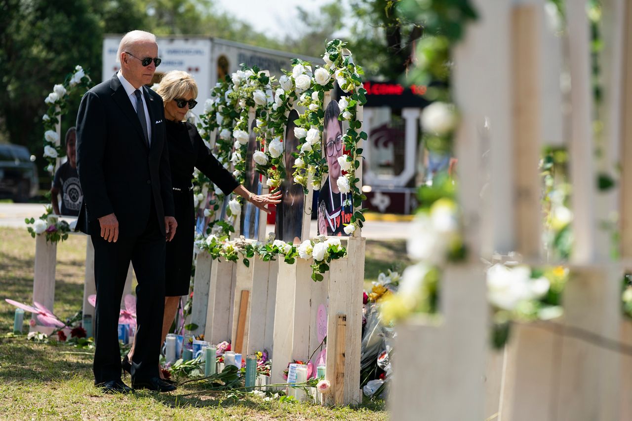 Biden, first lady pay respects at memorial for victims of Uvalde, Texas, school shooting