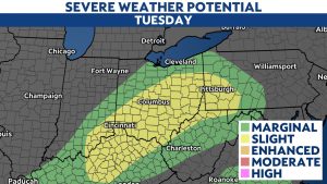 Read more about the article Strong storms forecast to cross Ohio Tuesday