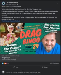 Read more about the article Emcee of cancelled NKY drag bingo event says show will go on