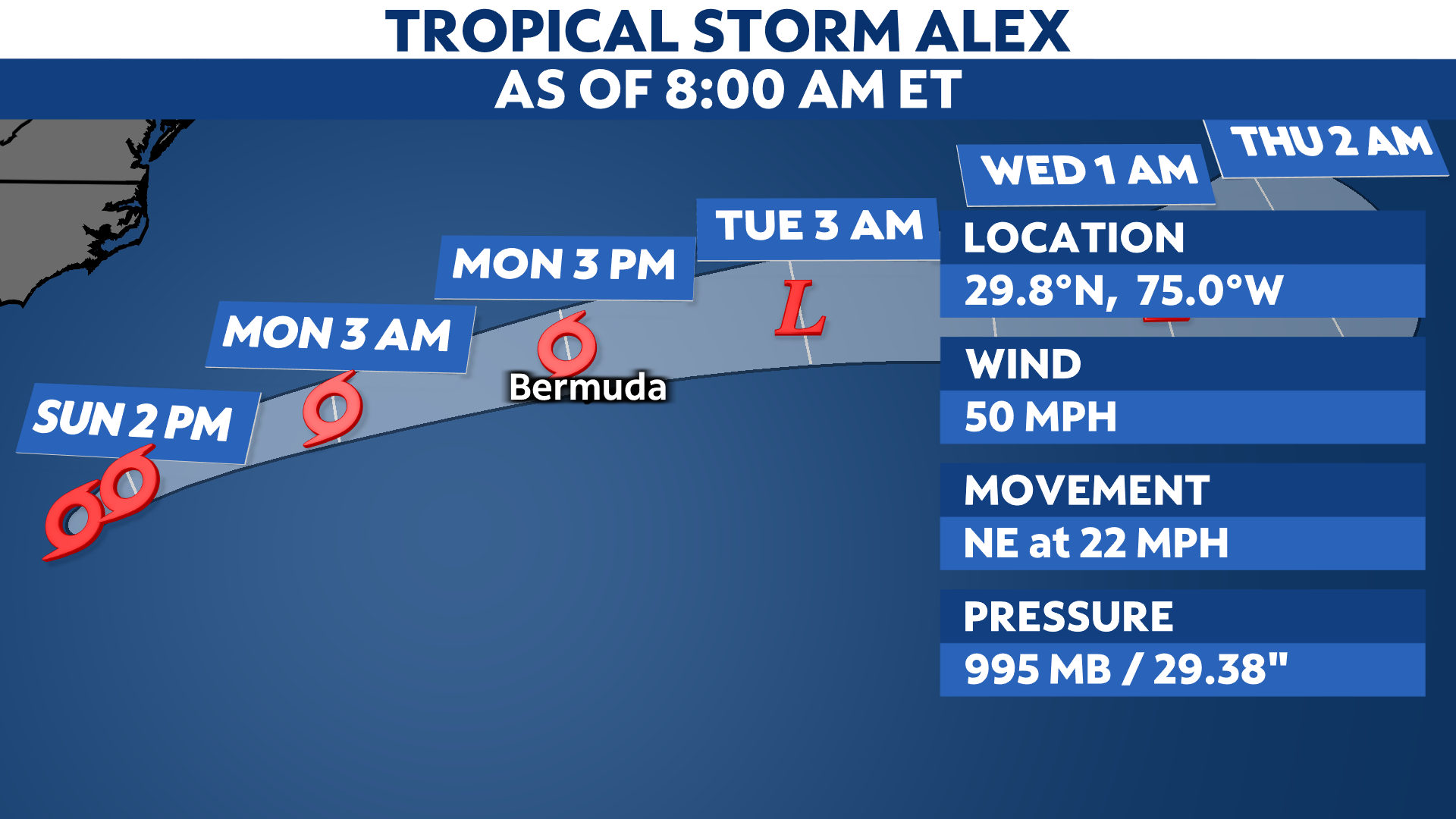 Tropical Storm Alex finally forms in the Atlantic