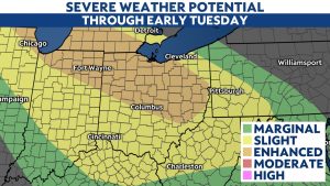 Damaging winds could knock out power overnight