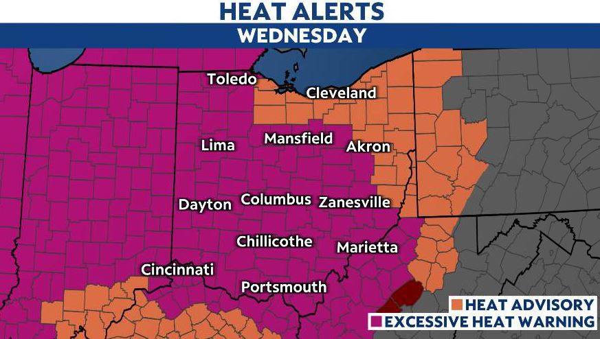 Intense heat and humidity continue Wednesday