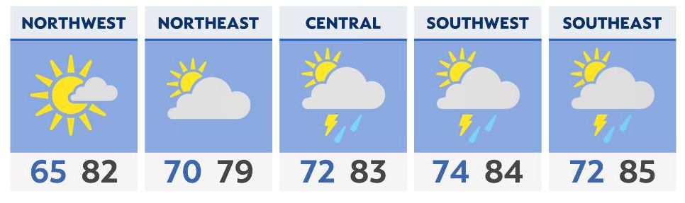 Rain, some storms moving through tonight