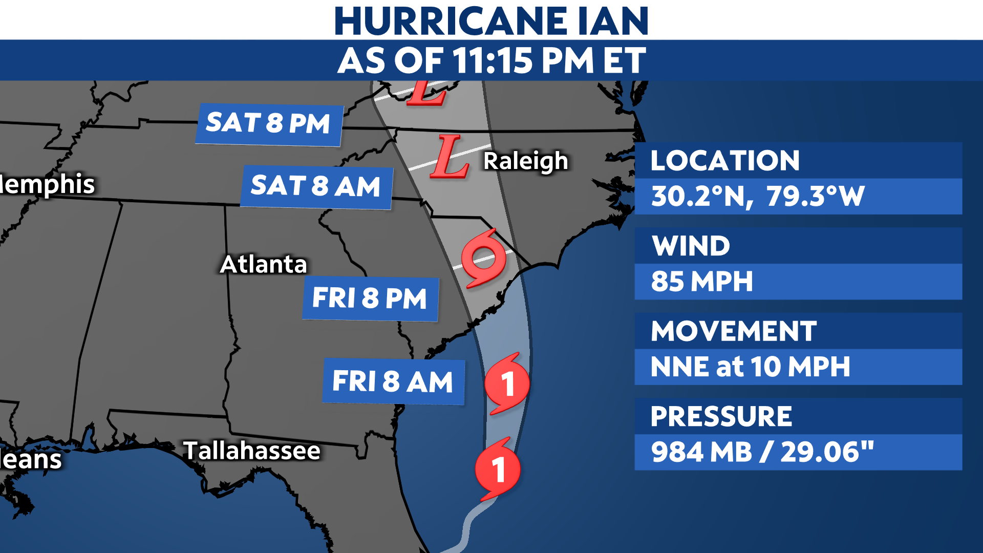 Ian will make landfall in South Carolina on Friday