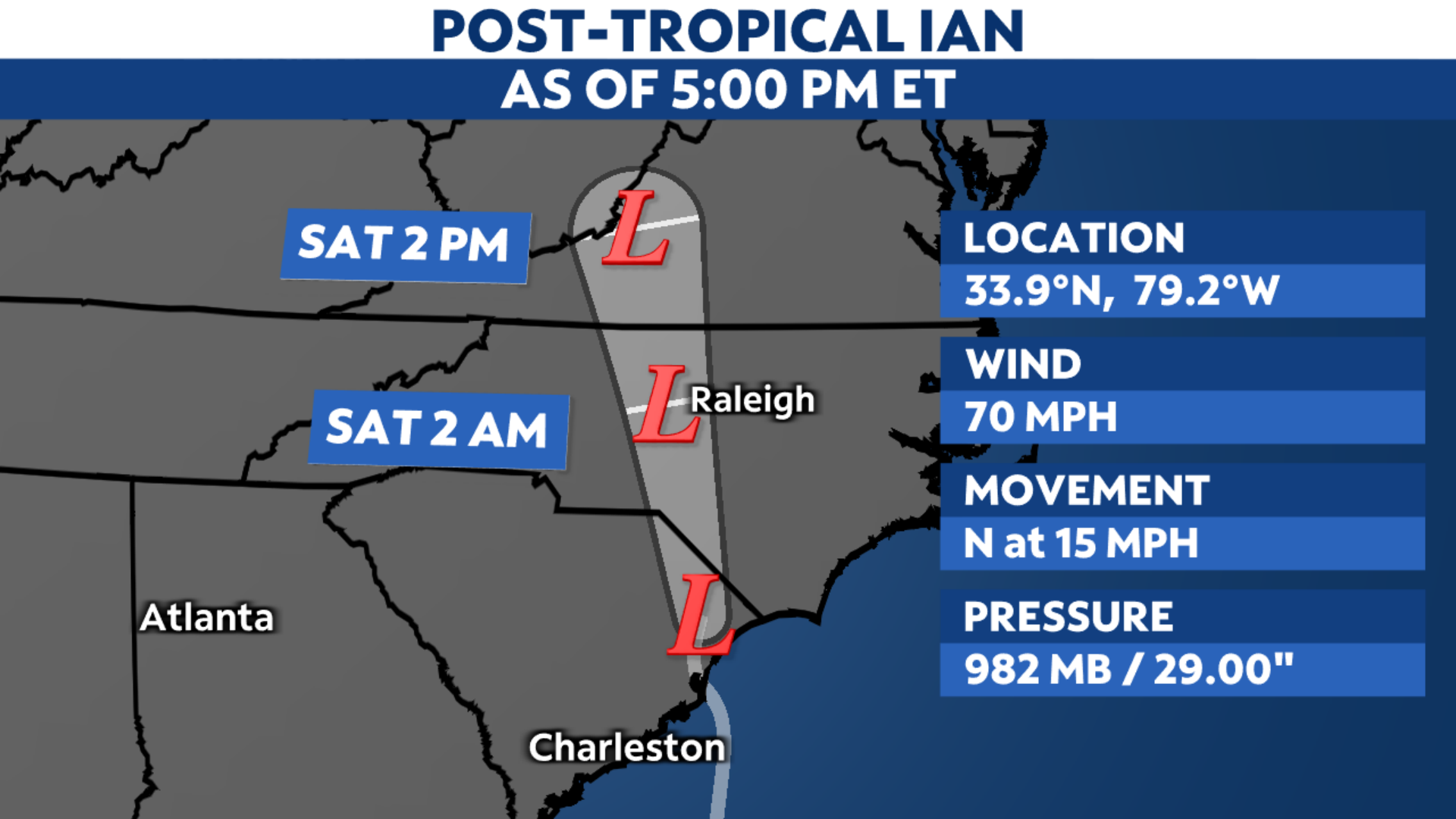 Ian turns post-tropical after making landfall Friday afternoon