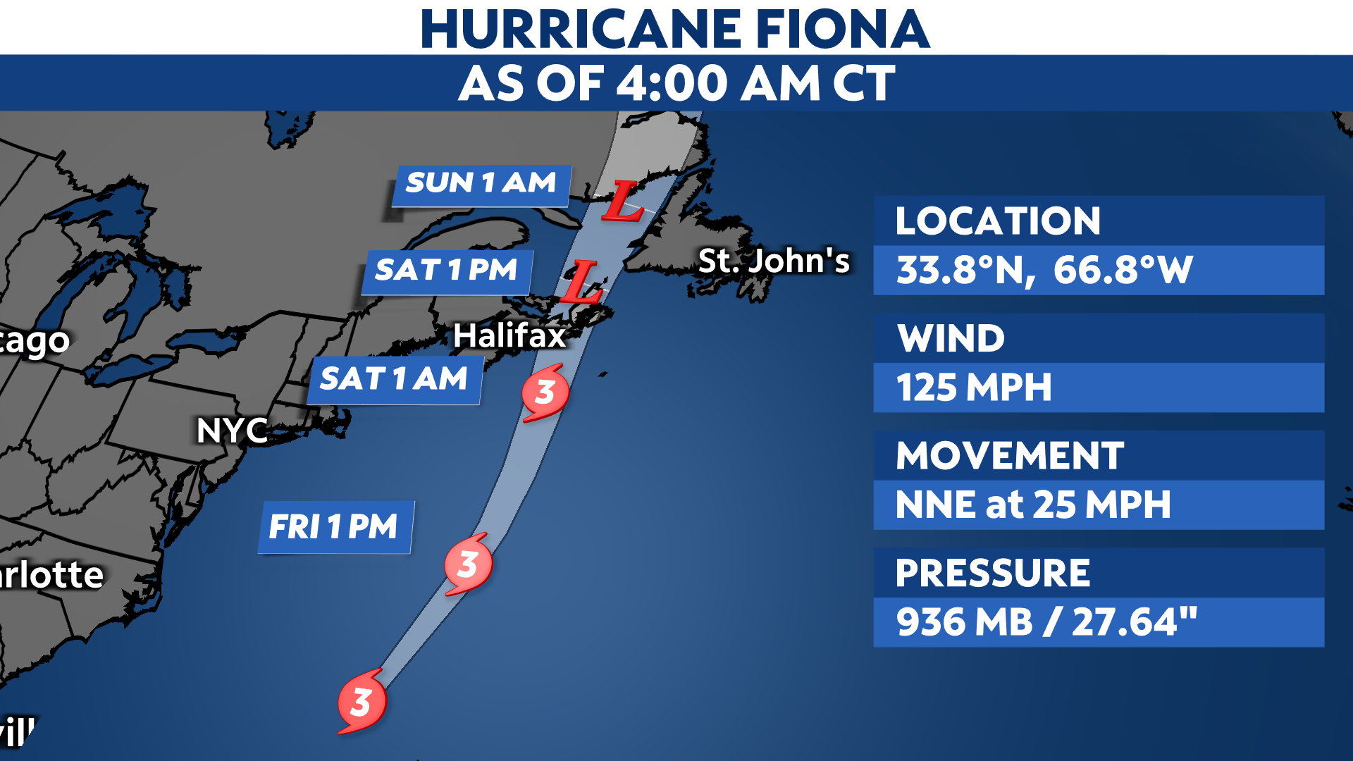 Hurricane Fiona sets its sights on Atlantic Canada