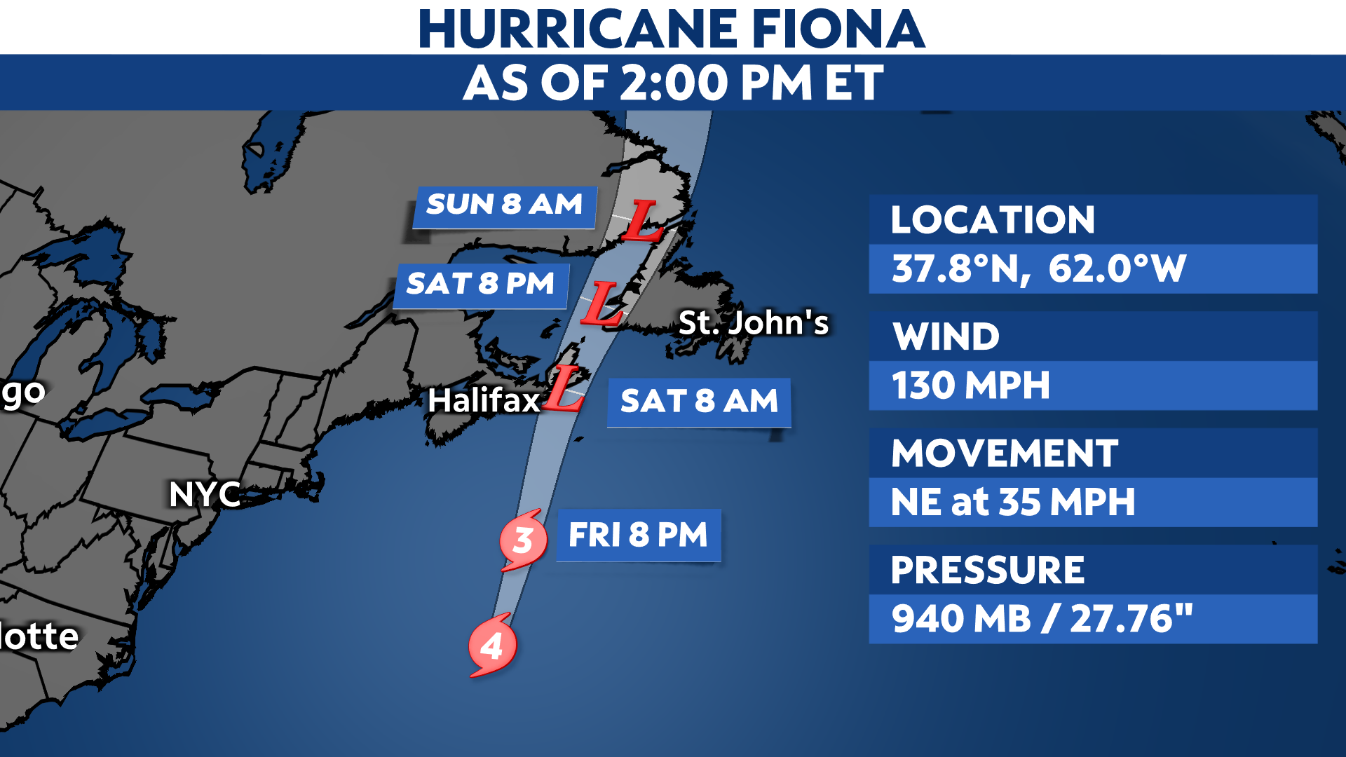 Hurricane Fiona to bring impacts to Atlantic Canada tonight