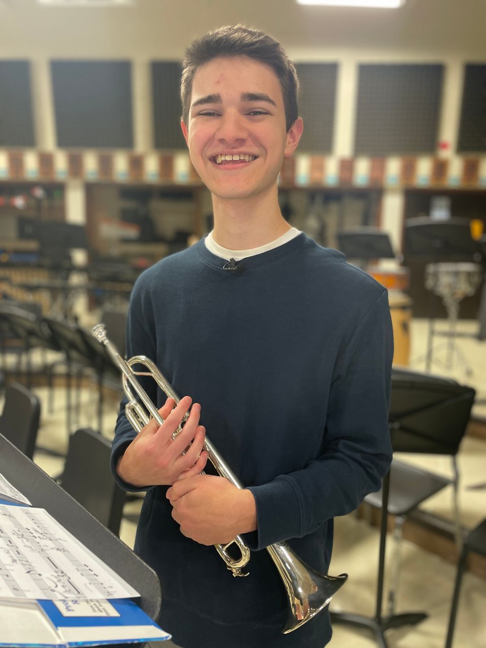 High school trumpet player wins spot on all-state jazz ensemble for second year