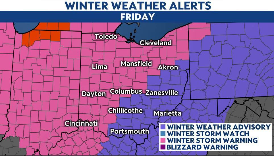 Slick roads and low visibility make travel dangerous on Friday