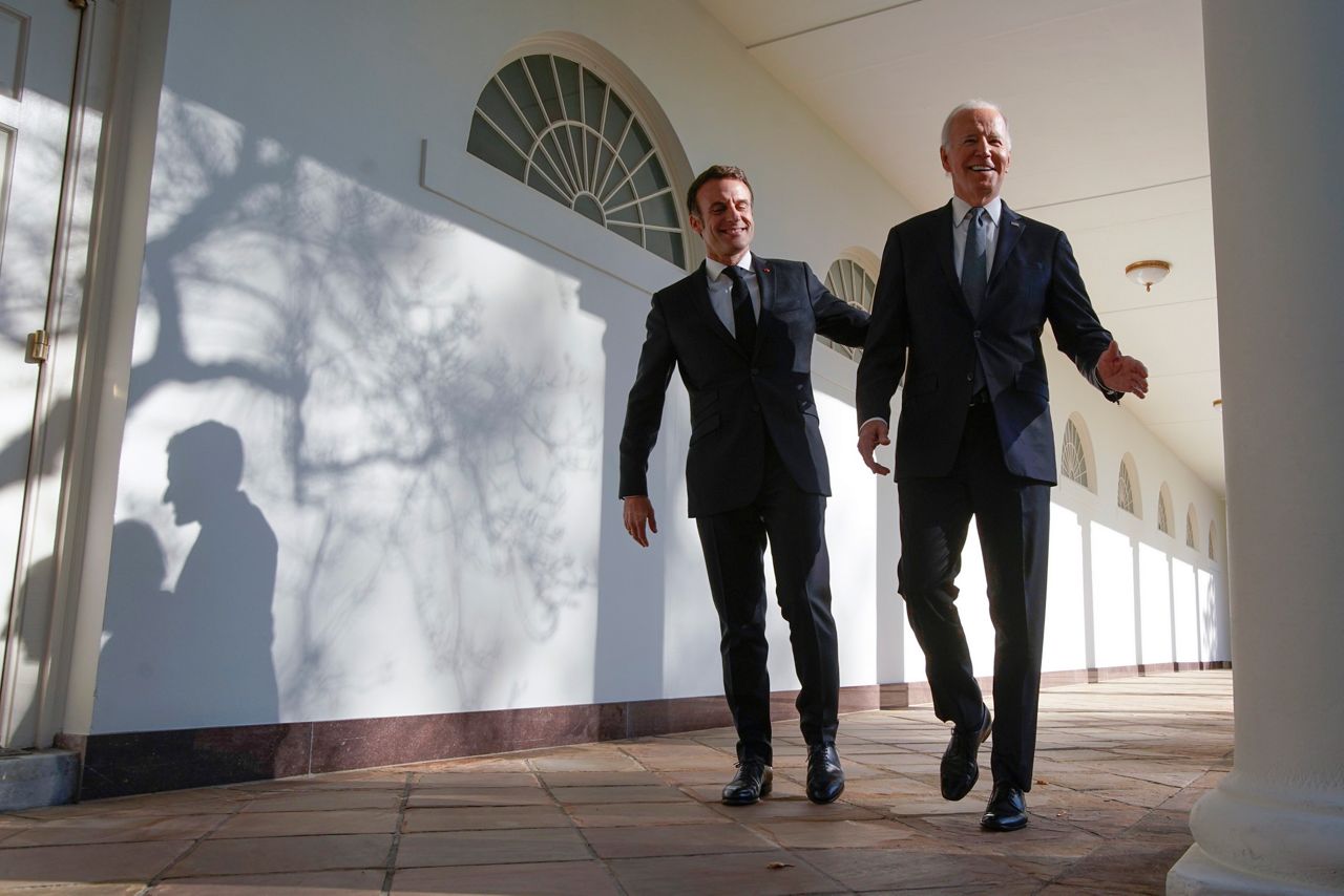 Biden welcomes Frances Macron to White House for his first state visit