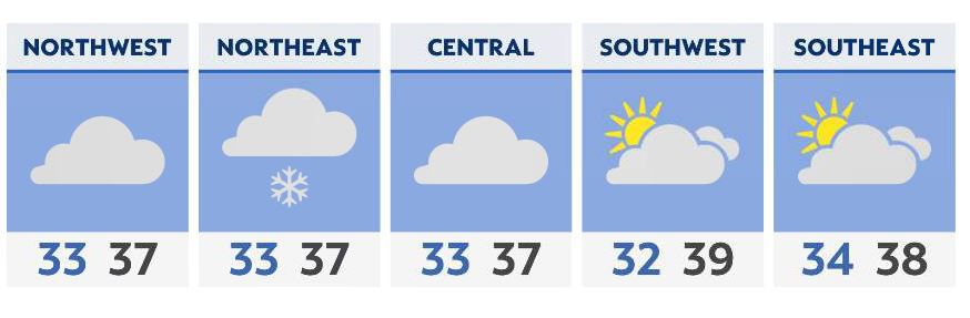 Clouds, even some snow return to Ohio