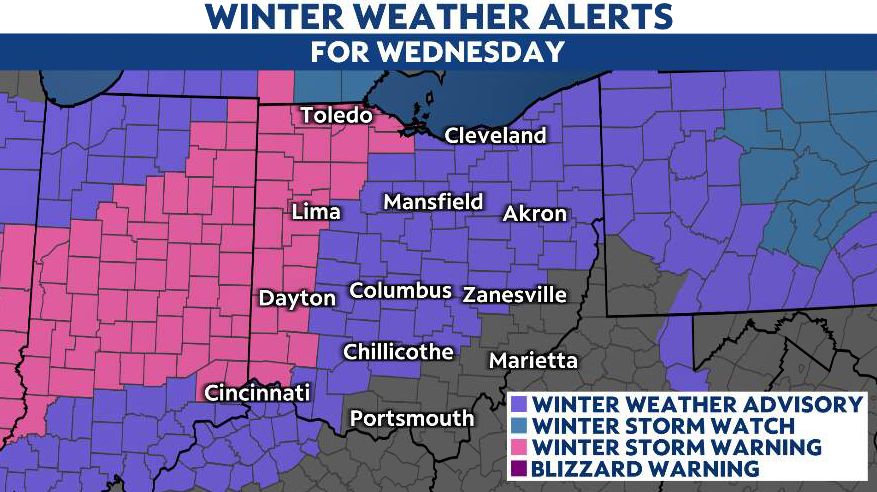 Another winter storm brings heavy, wet snowfall on Wednesday