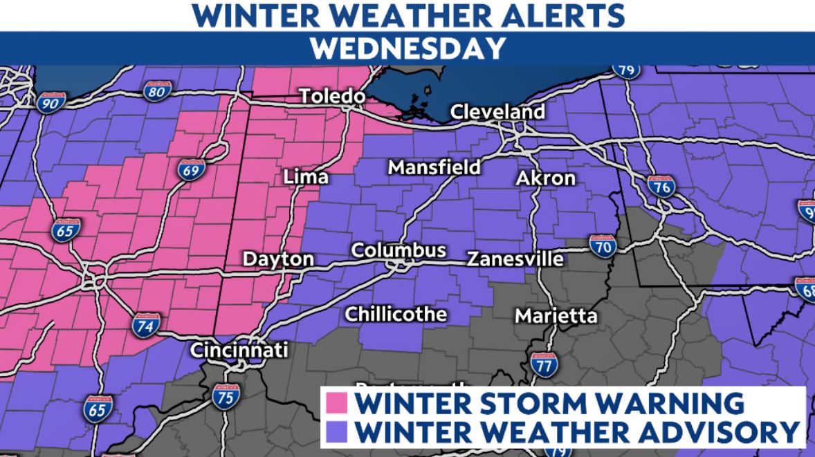 Heavy snow, mix and rain make for a messy Wednesday morning