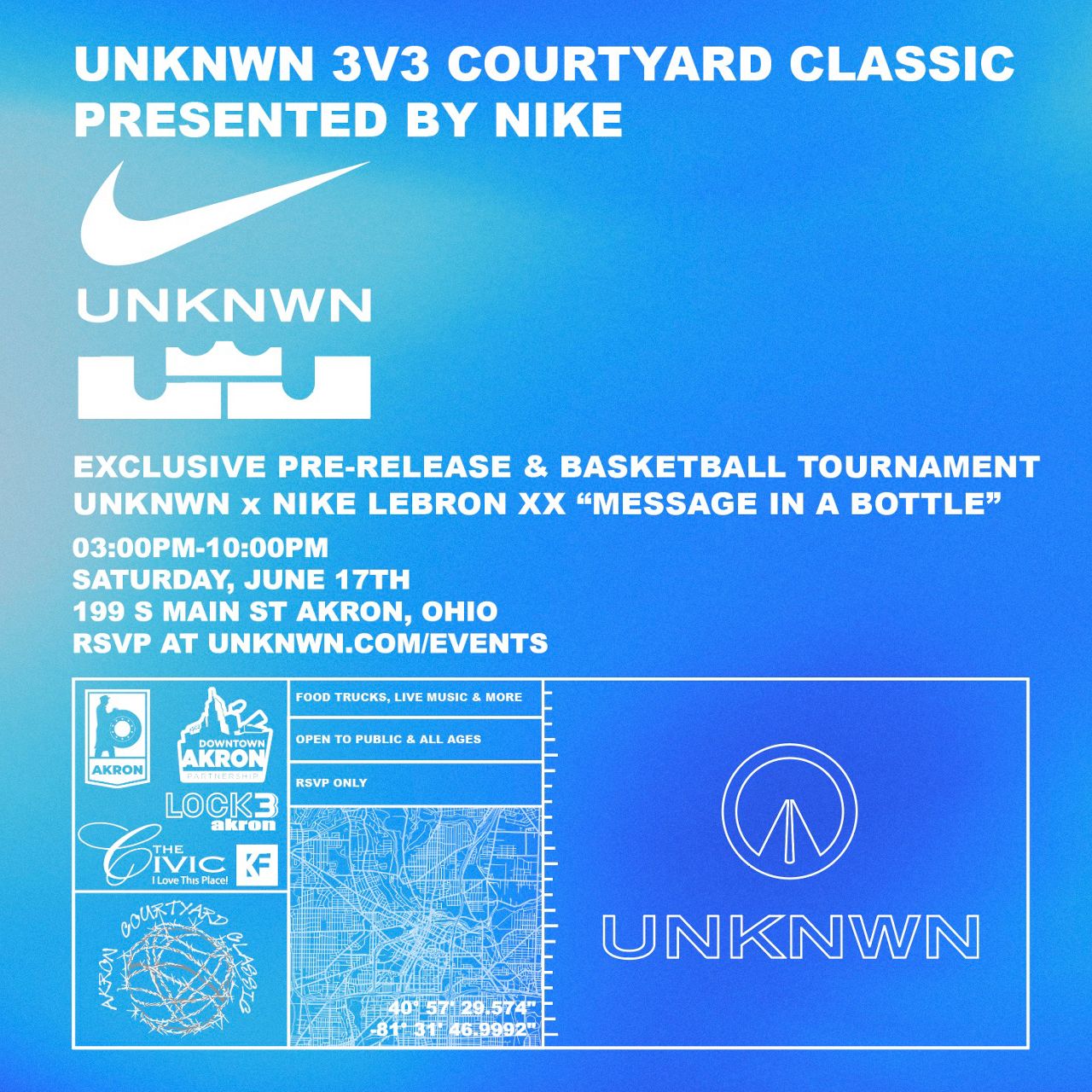 You are currently viewing Akron to celebrate pre-release of UNKNWN x Nike LeBron XX ‘Message in a Bottle’ sneaker during block party