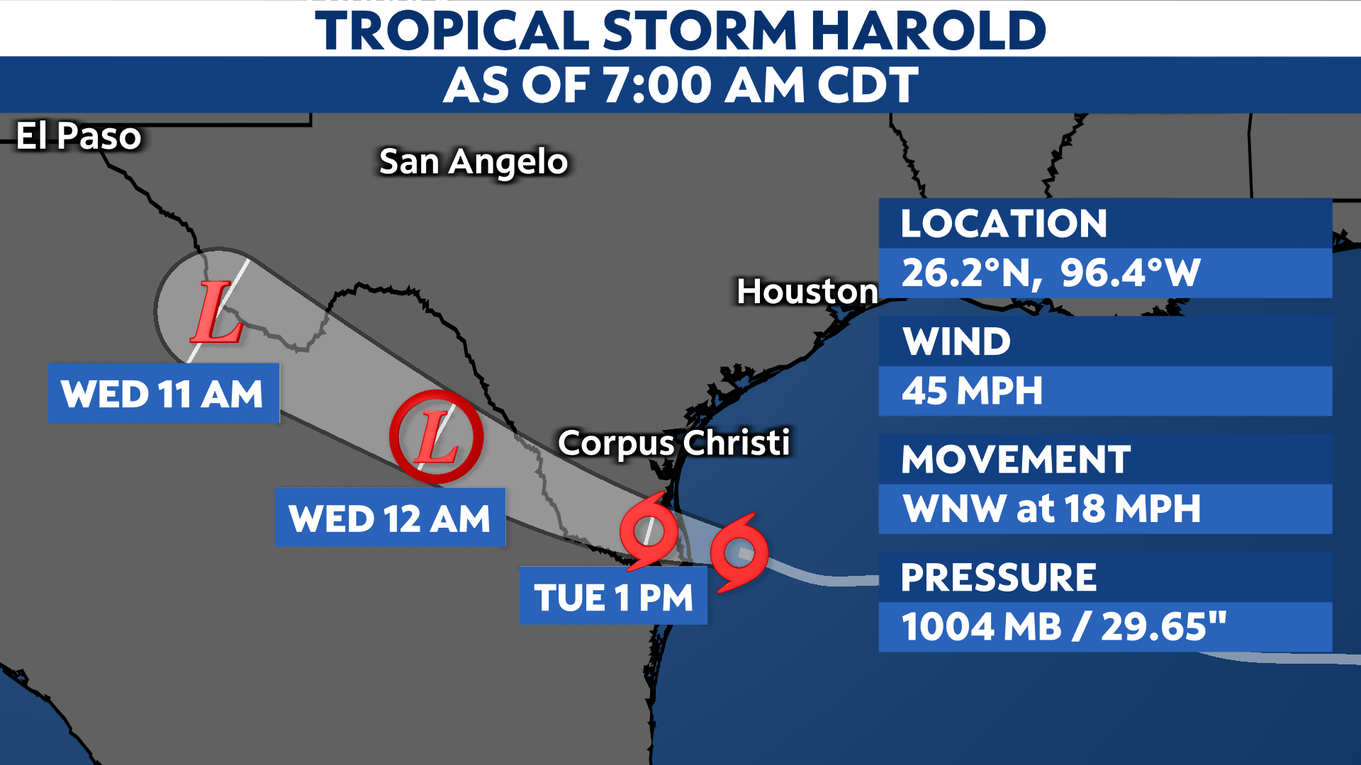 You are currently viewing Heavy rain and wind from Harold is moving over parts of South Texas