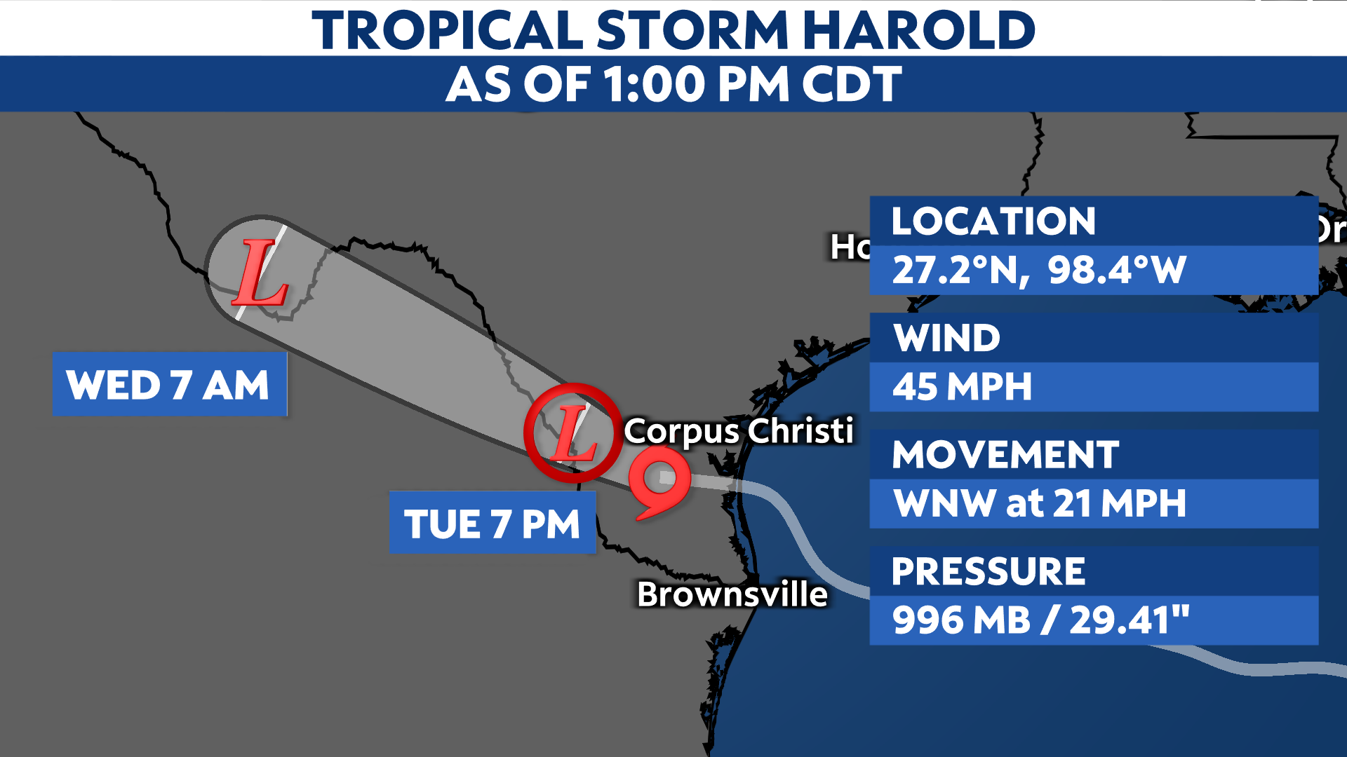 You are currently viewing Harold continues to move over South Texas