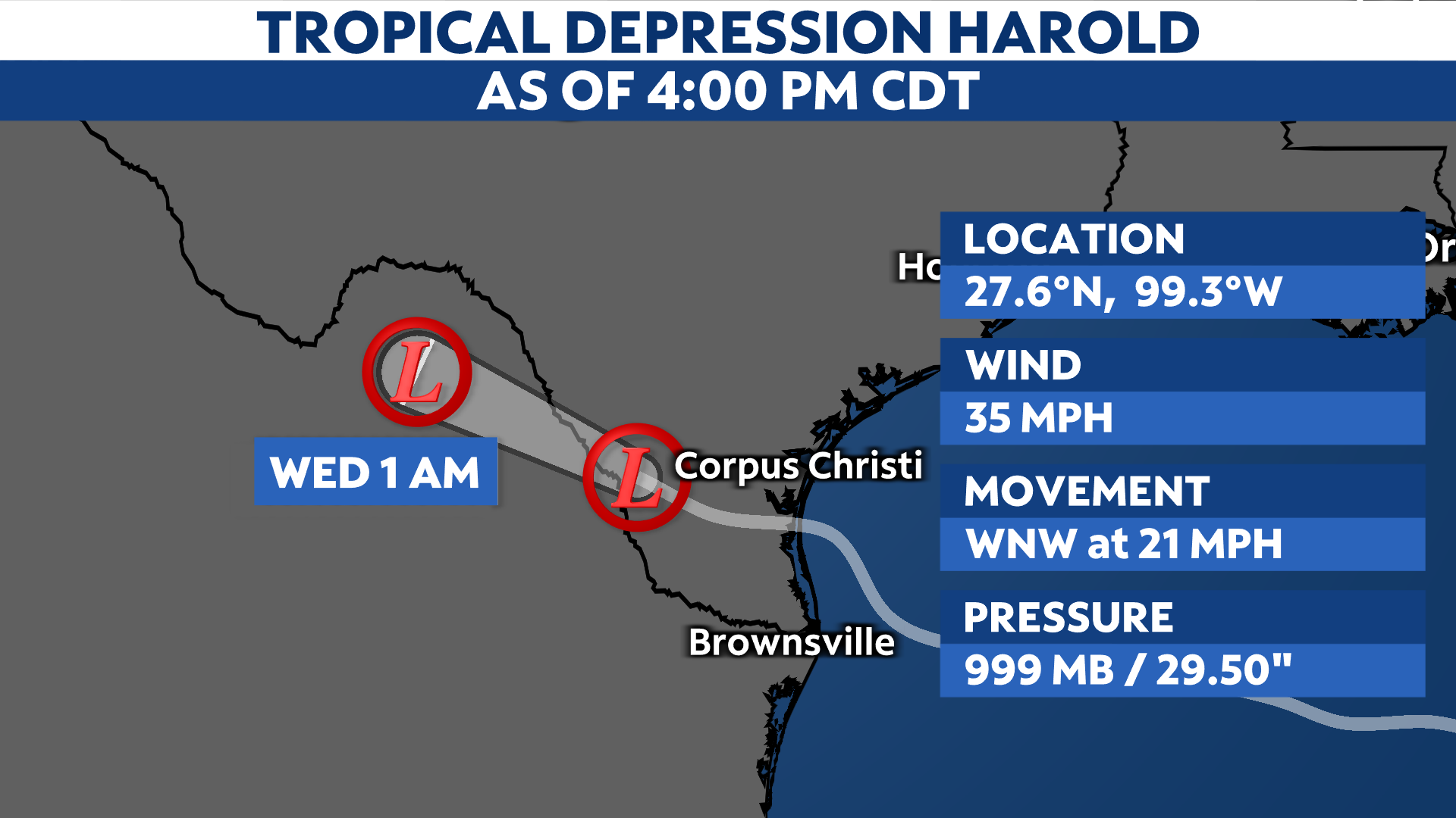 You are currently viewing Harold weakens into a tropical depression